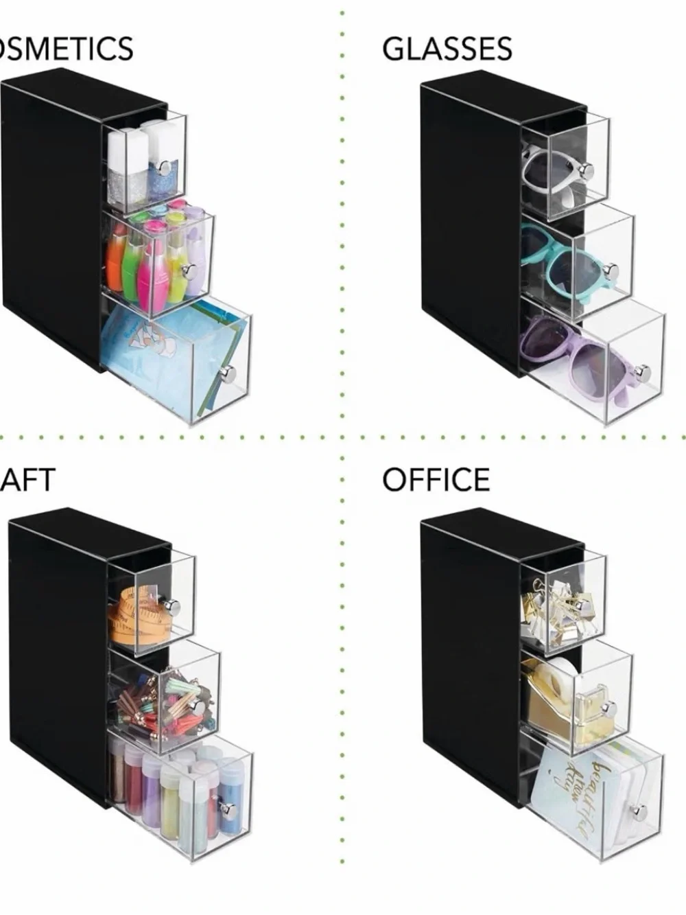 Organizer for Cabinet, Countertop: Holds Coffee, Tea, Sugar Packets, Creamers